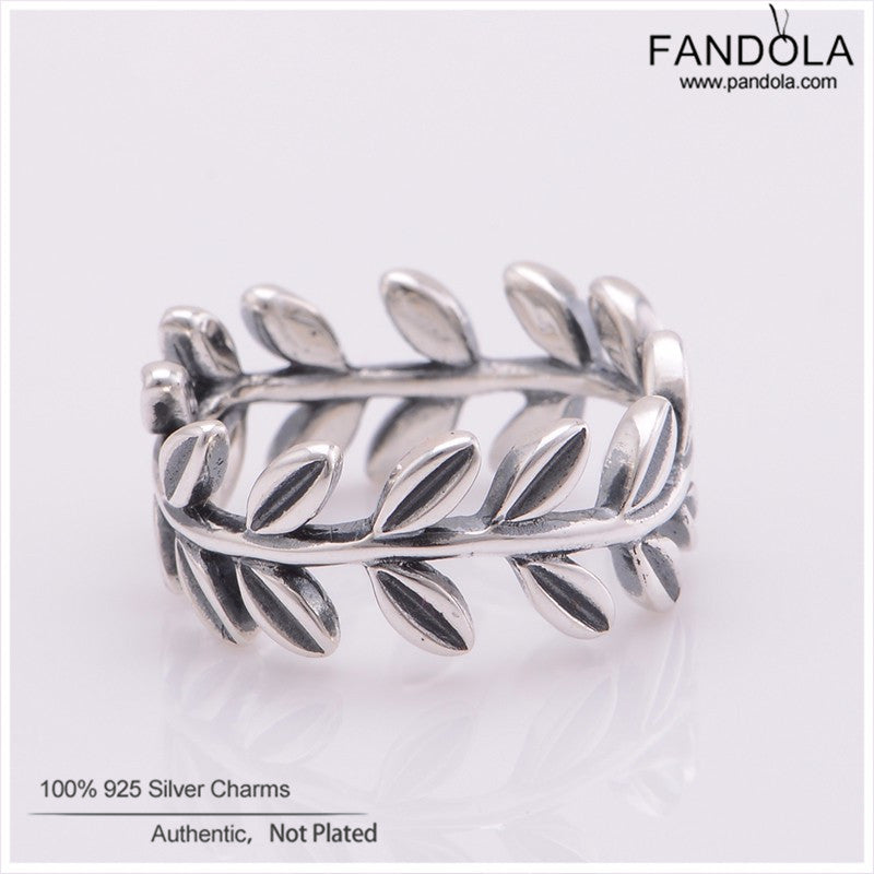 Authentic 925 Sterling Silver Rings Laurel Wreath Leaves Ring For Women Engagement Wedding Gift Europe Fine Jewelry Wholesale