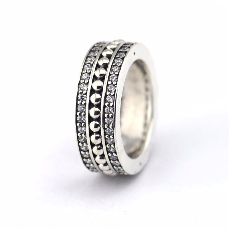 Authentic 925 Sterling Silver Rings with Clear CZ Forever Ring for Women Gift Wedding Jewelry Sterling-Silver-Jewelry Wholesale