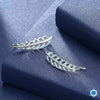 Authentic 925 Sterling Silver Vintage Feather Wings Long Drop Earrings for Women Sterling Silver Jewelry Brincos
