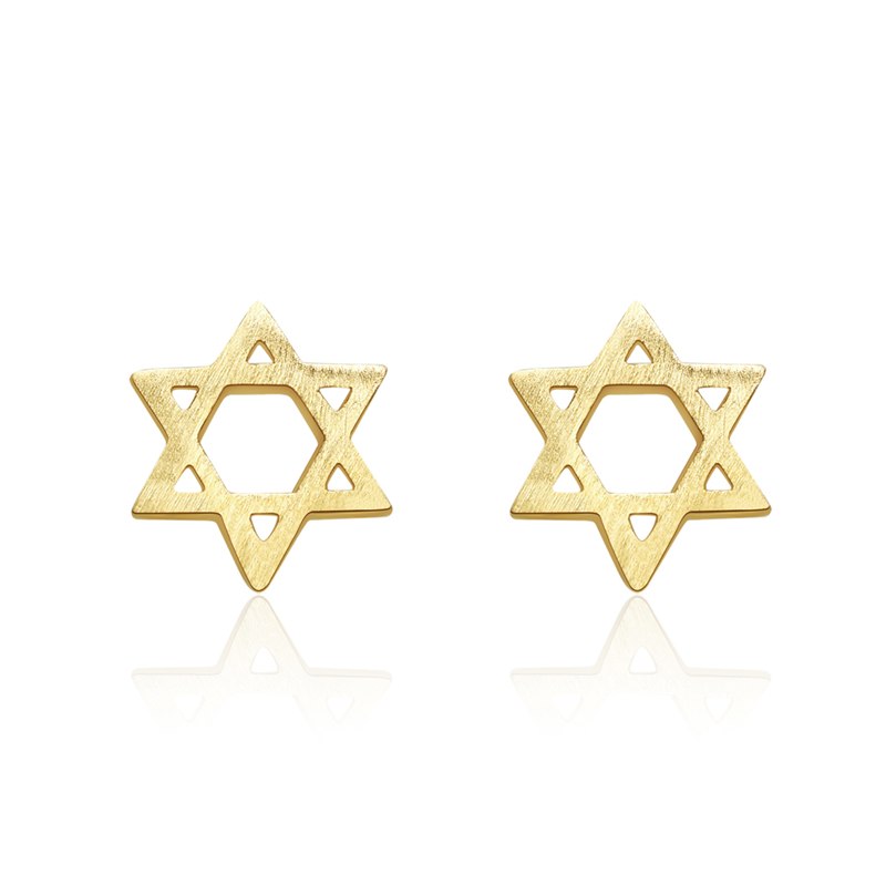 Authentic 925 Sterling Silver Women's Jewelry Fashion Tiny 8mmX8mm Hollow Star Stud Earring Gift For Girls Kid Lady Madam