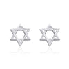 Authentic 925 Sterling Silver Women's Jewelry Fashion Tiny 8mmX8mm Hollow Star Stud Earring Gift For Girls Kid Lady Madam