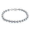 Authentic 990 Sterling Silver Smooth Hollow Beads Prayer Beads Bracelet 925 Silver Bangles For Women High Quality Jewelry