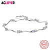 Authentic New Brand Women Strand Bracelets 925 Sterling Silver CZ Crystal Charm Bracelet For Women Wedding Jewelry Gift