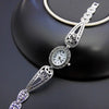 Authentic S925 Sterling Silver Retro Thai Silver Watch Vintage Fashion Ladies Silver Detachable Section Bracelet