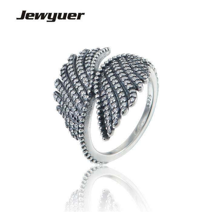 Autumn collection Phoenix feather ring 925 sterling silver jewelry Rings For Women Engagement wedding Ring anillos RIP045