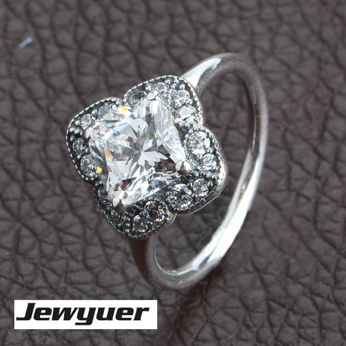 Autumn collection Vintage Floral Fancy rings 925 sterling silver jewelry Rings For Women Engagement wedding Ring anillos RIP096