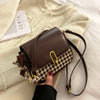 Autumn/winter Texture Bag 2022 Female Bag Ins Niche Messenger Bag Premium Square Bag Houndstooth Shoulder Bag