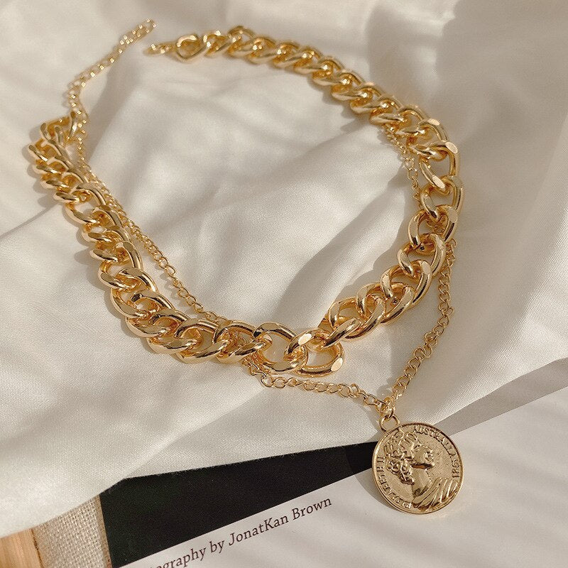 Avatar Pendant Necklace for Women 2021 Vintage Aesthetics Hip Hop Accessories Layered Chain Titanium Jewelry Punk Choker Gift