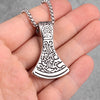 Axe of Ares Viking Long Men Necklaces Pendants Chain Punk for Boyfriend Male Stainless Steel Jewelry Creativity Gift