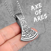 Axe of Ares Viking Long Men Necklaces Pendants Chain Punk for Boyfriend Male Stainless Steel Jewelry Creativity Gift