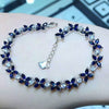 B 925 sterling silver with natural sapphire bracelet with female