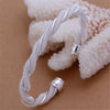 B020   silver plated fine jewelry,Wholesale   charms fashion Bangles Twisted Web Silvery Bracelets