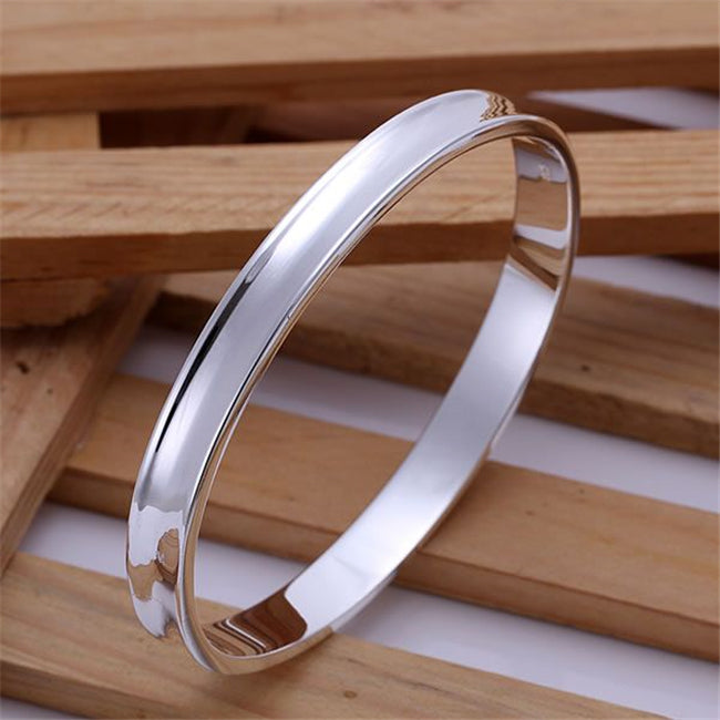 B026   silver plated fine jewelry,Wholesale   piercing fashion Bangles 1837 Silvery Bracelets-no words