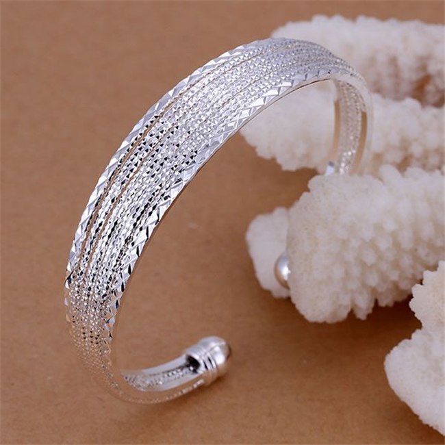 B145   silver plated fine jewelry,Wholesale   piercing fashion Bangles Line Bracelets /alzajdga