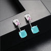 Colorful Zirconia Stones Earring Jackets Crystal Piercing Silver Color Earrings Fashion Jewelry For Women 2020 Wholesale