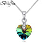 Crystal Necklace Heart Pendant Crystals From Swarovski For Women Girls Gifts Silver Color Chain Kids Jewelry Decorations
