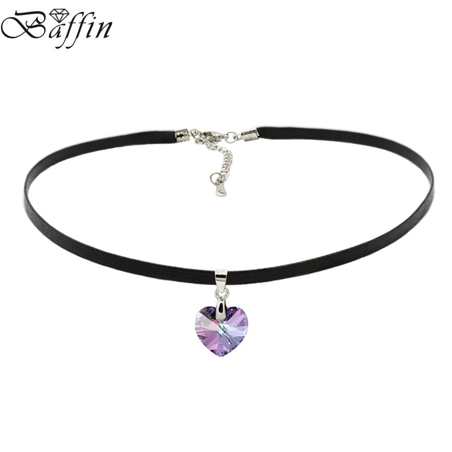 BAFFIN Heart Pendant Choker Necklace Crystals From SWAROVSKI Elements Rope Chain Necklace For Women 2021 Christmas Day
