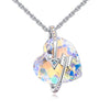 BAFFIN Romantic Jewelry Arrow Heart Pendant Necklaces Blue Purple Crystal From SWAROVSKI Silver Color Chain Necklaces For Women
