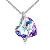 BAFFIN Romantic Jewelry Arrow Heart Pendant Necklaces Blue Purple Crystal From SWAROVSKI Silver Color Chain Necklaces For Women