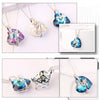 BAFFIN Romantic Jewelry Arrow Heart Pendant Necklaces Blue Purple Crystal From SWAROVSKI Silver Color Chain Necklaces For Women