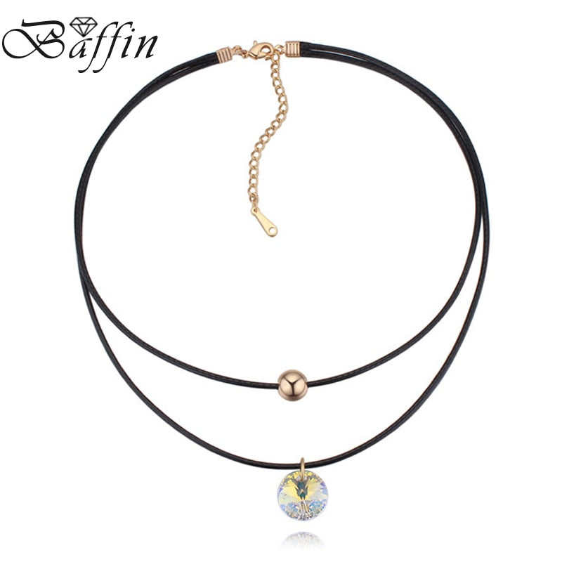 BAFFIN Rope Chain Choker Necklace Round Crystals From Swarovski For Women Party Accessories Vintage Retro Accessories