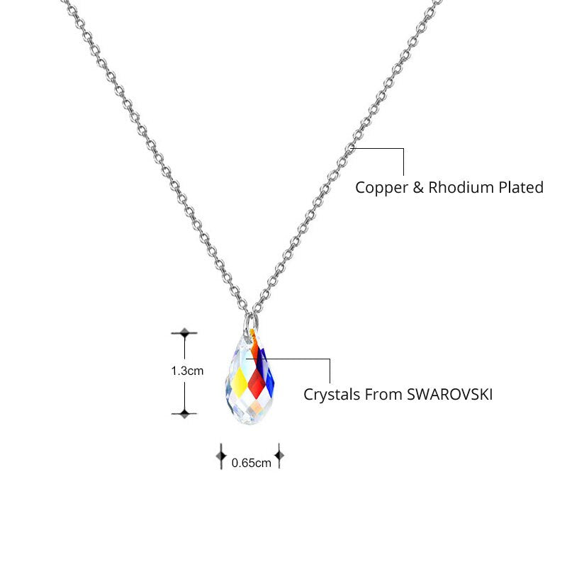 BAFFIN Simple Beautiful Drop Shape Pendant Necklaces Crystals From SWAROVSKI Silver Color Mini Waterdrop Collare For Women 2021