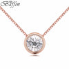 BAFFIN Simple Mini Round Pendant Necklaces For Women Crystals From SWAROVSKI Rose Gold Color Chain Collares Jewelry