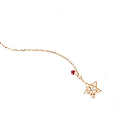 BAIHE Solid 14K Rose Gold 0.03ct Certified Round Genuine Natural Ruby & Diamond Wedding Women Bohemia Fine Jewelry Drop Earrings