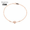 BAIHE Solid 14K Rose Gold 0.05ct Certified H/SI 100% Genuine Natural Diamonds Wedding Women Trendy Fine Jewelry unique Bracelet