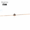 BAIHE Solid 14K Rose Gold 0.23ct Certified 100% natural Pink Sapphire Wedding Women Trendy Fine Jewelry Chain & Link Bracelets