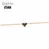 BAIHE Solid 14K Rose Gold 0.23ct Certified 100% natural Pink Sapphire Wedding Women Trendy Fine Jewelry Chain & Link Bracelets