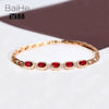 BAIHE Solid 14K Rose Gold 1.7ct Certified Oval cut 100% Genuine Natural Ruby Wedding Women Trendy Fine Jewelry unique Bracelet