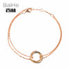 BAIHE Solid 14K Rose Gold Certified Anniversary Women Trendy Fine Jewelry Elegant unique gift Bracelet