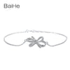 BAIHE Solid 14K White Gold 0.16ct Certified H/SI 100% Genuine Natural Diamonds Wedding Women Trendy Fine Jewelry gift Bracelet