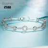 BAIHE Solid 14K White Gold 0.73ct Certified H/SI Genuine Natural Diamonds Wedding Office/career Women Fine Jewelry GIFT Bracelet