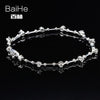 BAIHE Solid 14K White Gold 1CT Certified H/SI Genuine Natural Diamonds Wedding Women Trendy Fine Jewelry unique gift Bracelet