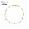 BAIHE Solid 14K White Gold 1CT Certified H/SI Genuine Natural Diamonds Wedding Women Trendy Fine Jewelry unique gift Bracelet