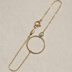 BAIHE Solid 14K Yellow Gold 0.08ct Certified H/SI 100% Genuine Natural Diamonds Party Women Trendy Fine Jewelry gift Bracelet