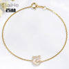 BAIHE Solid 14K Yellow Gold 0.11ct Certified H/SI Genuine Natural Diamonds Engagement Women Trendy Fine Jewelry unique Bracelet
