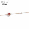 BAIHE Solid 14K Yellow Gold 0.2ct Certified H/SI 100% Genuine Natural Diamonds Engagement Women Trendy Fine Jewelry Bracelet