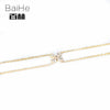 BAIHE Solid 14K Yellow Gold 0.33ct Certified H/SI 100% Genuine Natural Diamonds Wedding Women Classic Fine Jewelry gift Bracelet
