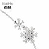 BAIHE Solid 14K Yellow Gold 0.66ct Certified H/SI 100% Genuine Natural Diamond Wedding Women Office/career Fine Jewelry Bracelet