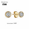 BAIHE Solid 14K Yellow Gold Certified 0.10ct H/SI Round Genuine Natural Diamonds Engagement Trendy Fine Jewelry Stud Earrings