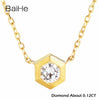 BAIHE Solid 18K Yellow Gold 0.08CT Certified H/SI 100% Genuine Natural Diamond Wedding Women Trendy Fine Jewelry Gift Necklaces