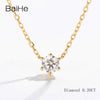 BAIHE Solid 18K Yellow Gold 0.10CT Certified H/SI 100% Genuine Natural Diamond Engagement Women Trendy Fine Jewelry Necklaces