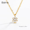 BAIHE Solid 18K Yellow Gold 0.10CT Certified H/SI Genuine Natural Diamond Engagement Women Trendy Fine Jewelry Gift Necklaces