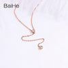 BAIHE Solid 18K Yellow Gold 0.10ct Certified H/SI 100% Genuine Natural Diamonds Wedding Women Trendy Fine Jewelry Gift Necklaces