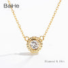BAIHE Solid 18K Yellow Gold 0.10ct Certified H/SI Genuine Natural Diamond Women Vintage Fine Jewelry Elegant unique Necklaces