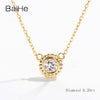 BAIHE Solid 18K Yellow Gold 0.10ct Certified H/SI Genuine Natural Diamond Women Vintage Fine Jewelry Elegant unique Necklaces