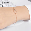 BAIHE Solid 18K Yellow Gold(AU750) 0.14ct H/SI Round Full CUT 100% Genuine Natural Diamonds Wedding Trendy Jewelry Gift Bracelet